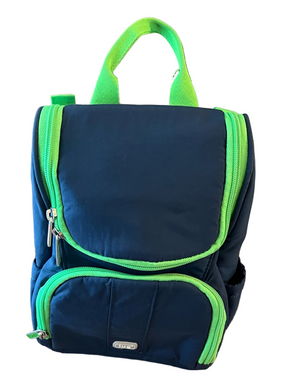 Lug Caddy Vertical Toiletry Bag Crossbody Navy Blue Lime Green Trim Travel